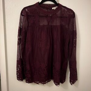 Elegant Lace Burgundy Top